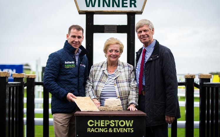 Colin and Sue Lewis with champion jockey and Chepstow ambassador Richard Johnson.