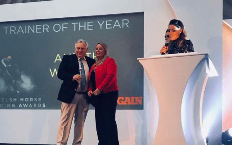 Welsh Racing team members collect an award at the Welsh Racing Awards
