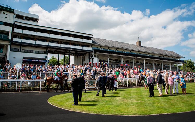 Crowd at Chepstow Racecourse.
