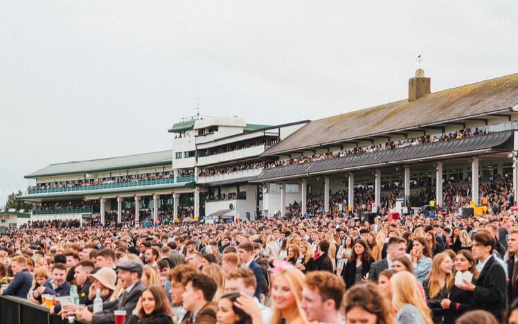 Crowd at Chepstow Racecourse.