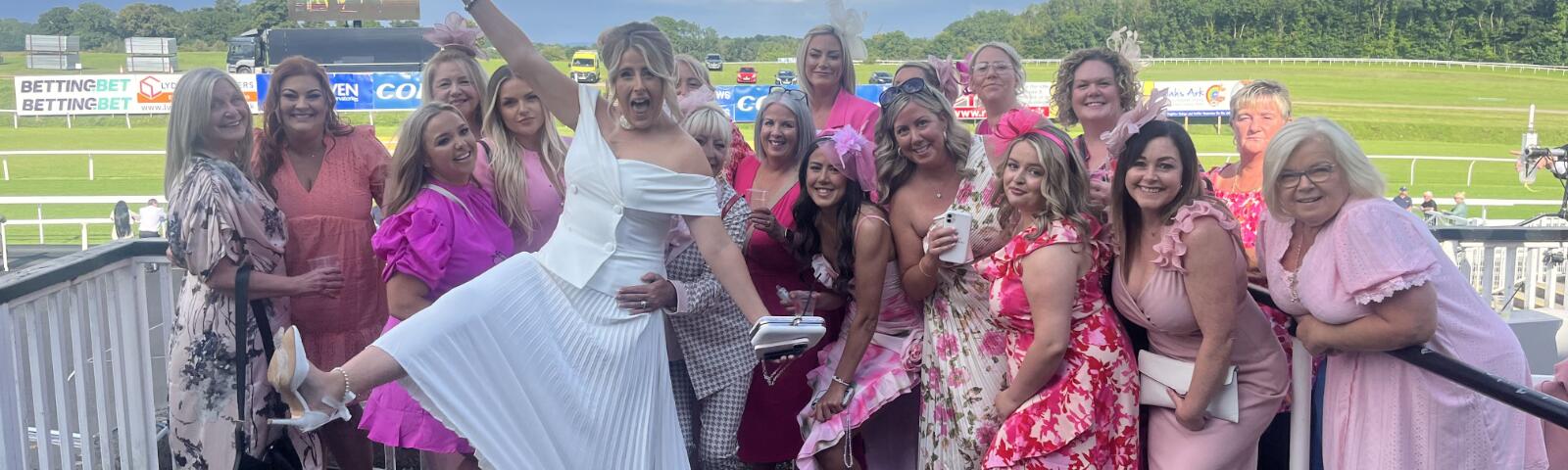A hen party posing for a picture at Chepstow Races