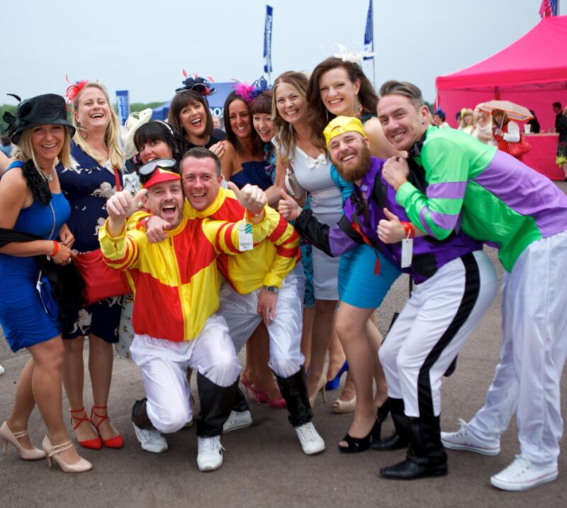 A group of racegoers enjoying a day at Chepstow Races