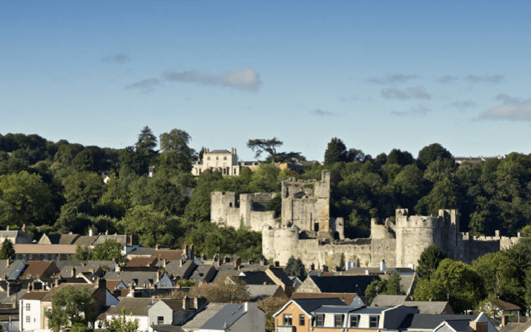 A picture of part of the skyline in Chepstow