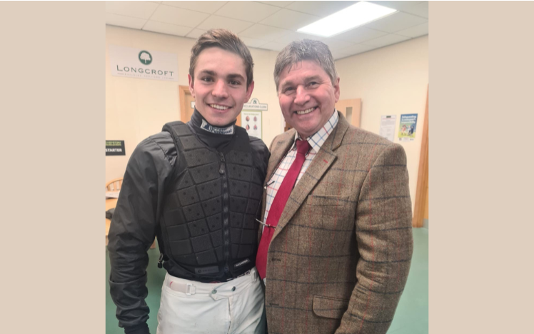 Jockey Ben Jones with Father and Clerk of the course, Dai Jones